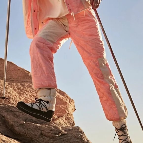 Free People Movement Pants Pink Landscape View Ski Waterproof Pants - Picture 2 of 9
